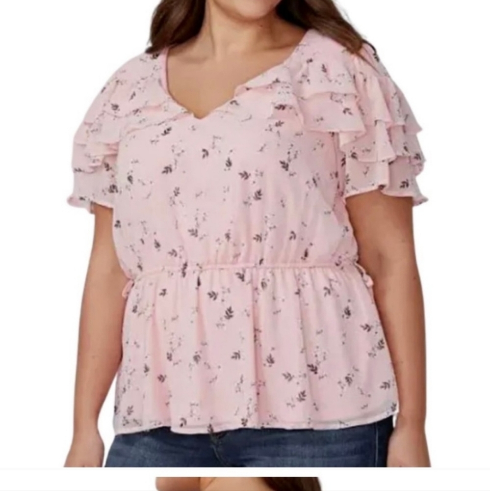 Lane bryant pink blouse size 22